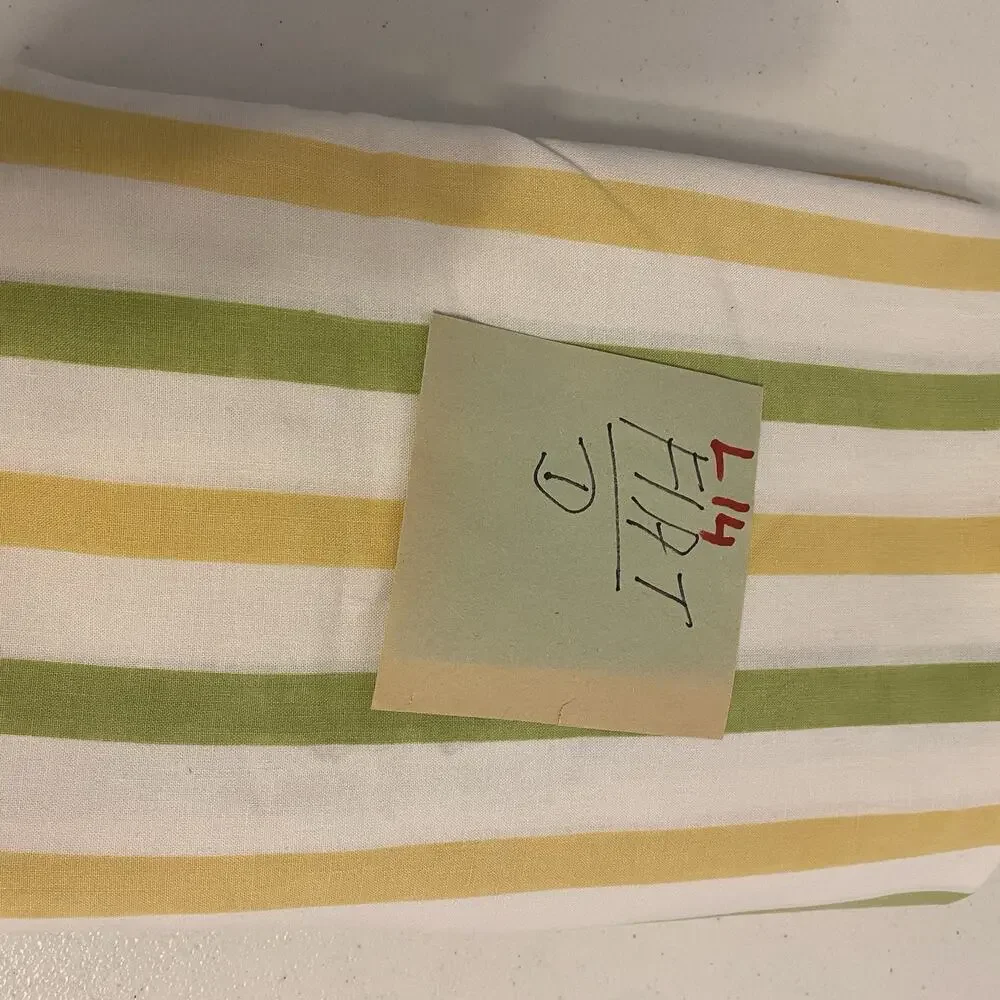 VTG Cotton Blend Full Size Flat Sheet Strips Cottagecore Home Collection 80x90”